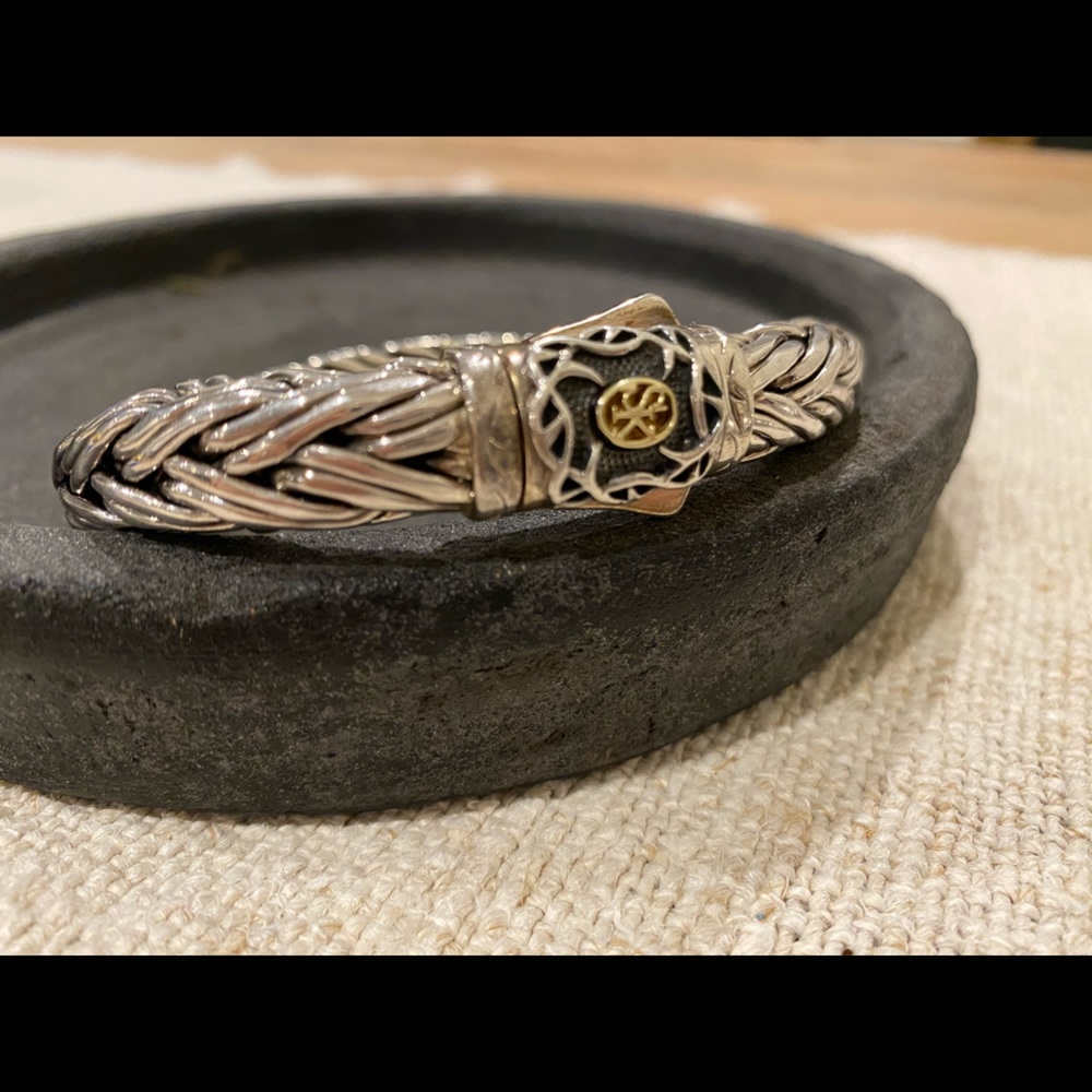 SCOTT KAY STERLING SILVER BRACELET WITH 18KGOLD SK